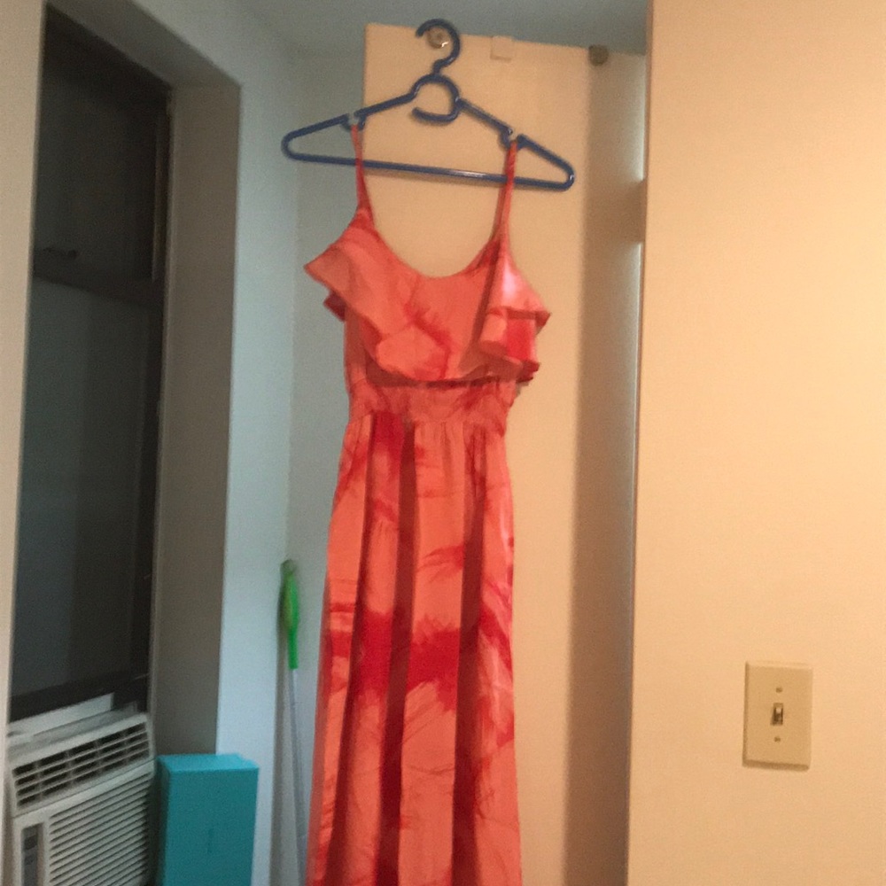 Jay Godfrey Pink Red Maxi Dress Pockets Size 2